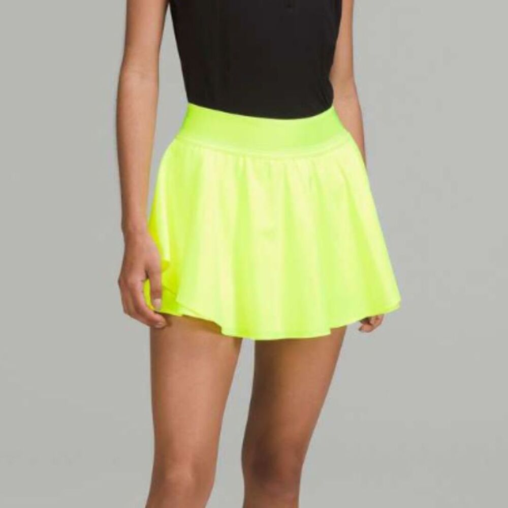 Lululemon Court Rival High-Rise Skirt 13" Highlight Yellow Size 2 Athleisure